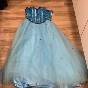 Blue sparkly ball gown